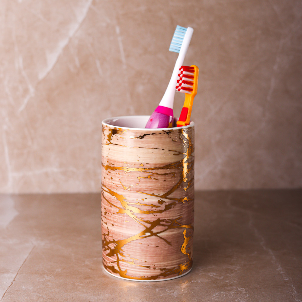 VETTA Стакан для ванной комнаты "Золотая лира", керамика, 2 диз., арт.№ 463-928