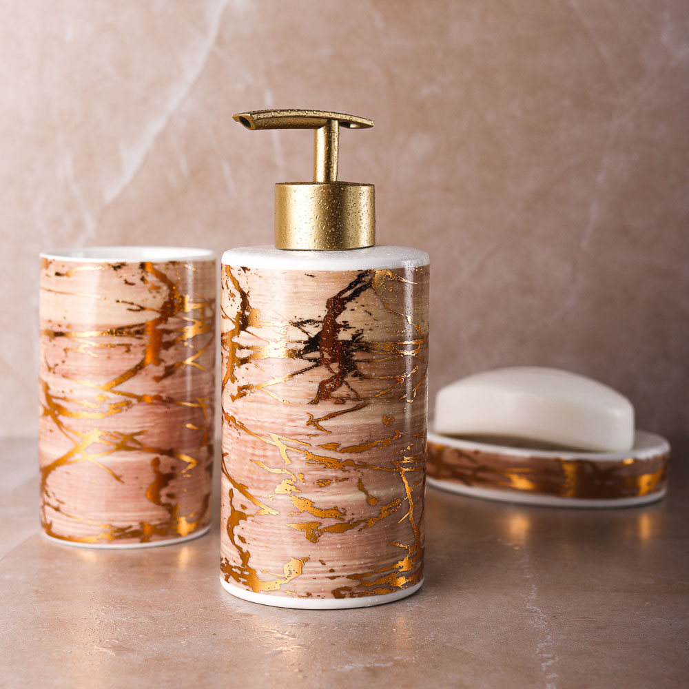 VETTA Стакан для ванной комнаты "Золотая лира", керамика, 2 диз., арт.№ 463-928