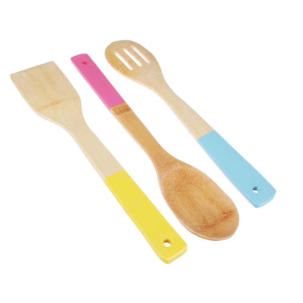 VETTA Гринвуд Набор кухонных принадлежностей 3пр., бамбук, цветные ручки, арт.№ 883-061