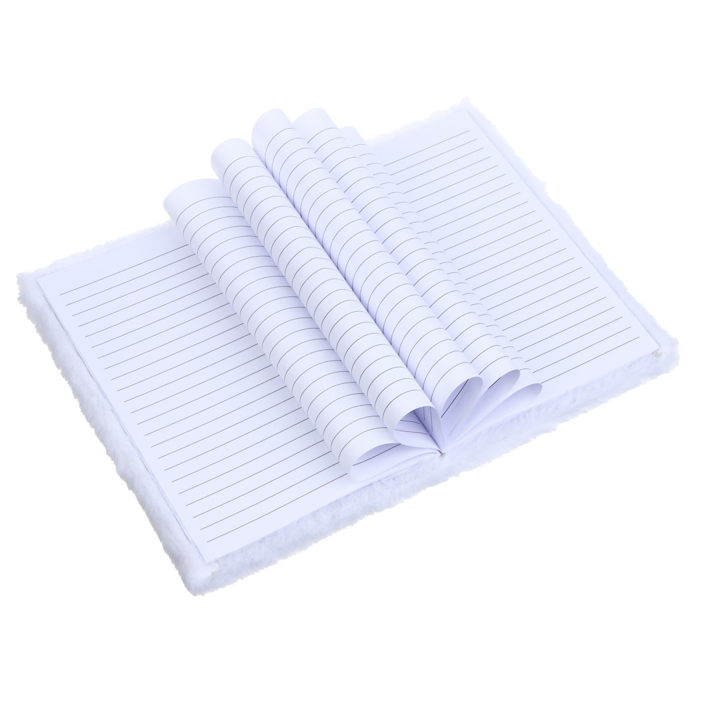 Записная книжка А5, 20,5х14,5см, 80 листов, "Сердце", плюш, аппликация с пайетками и кружевом, арт.№ 557-071