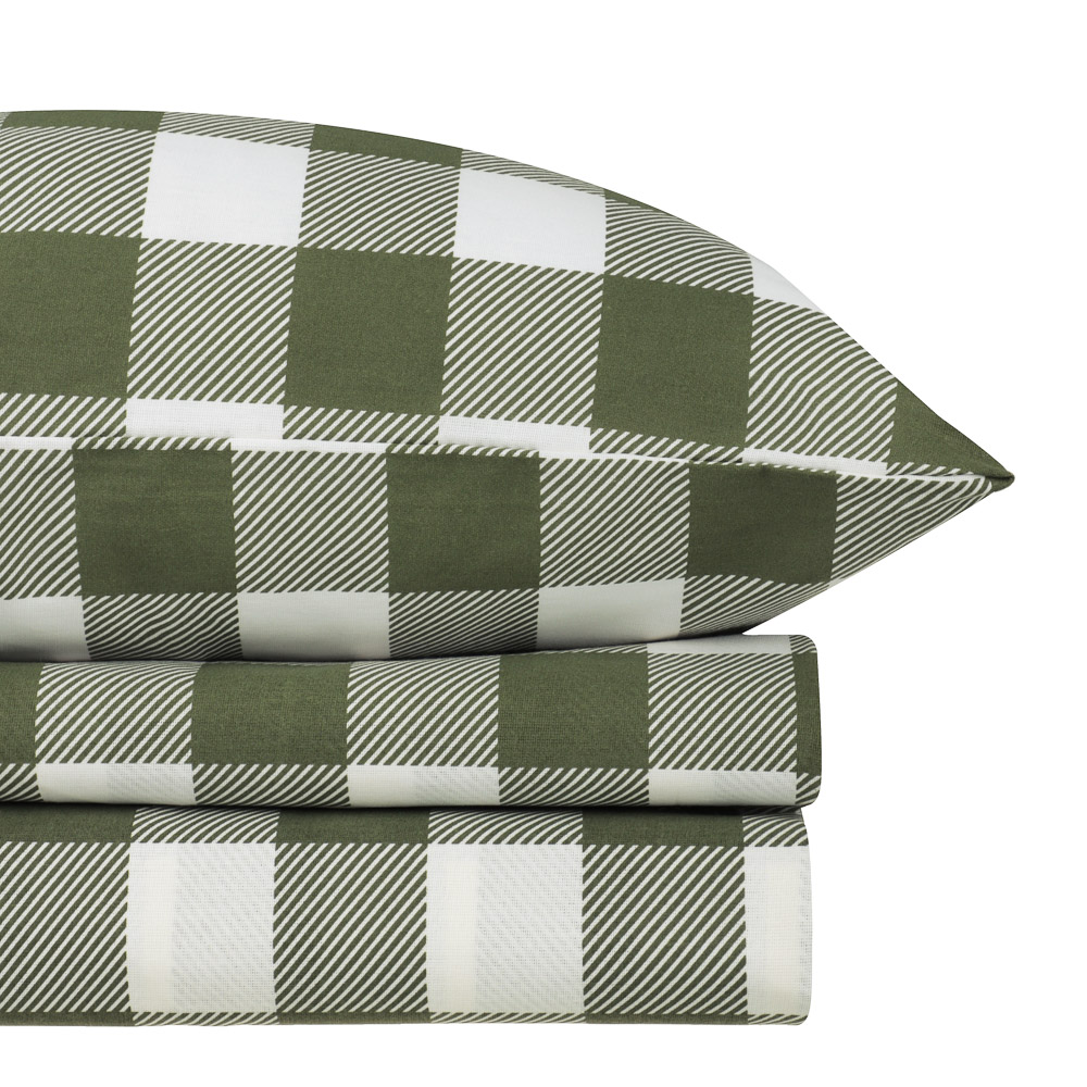 PROVANCE Эвкалипт Комплект постельного белья 1,5 (4 предмета), бязь, 100% хлопок, зеленый, арт.№ 421-004