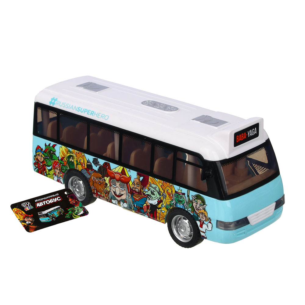 BY Автобус инерционный, подвижные детали, свет, звук, 3xLR44, АБС, 15,2х5,7х6,7 см, арт.№ 292-237