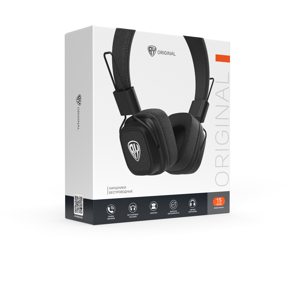 Наушники беспроводные накладные BY Solo, кожаное оголовье, 400мАч, BT5.0, арт.№ 410-238