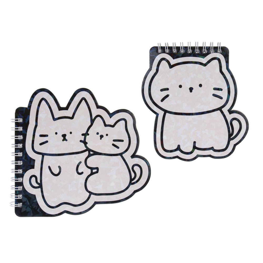 Записная книжка фигурная на спирали А6, 60л, "Друзья Товарищи", обложка картон, глиттер, 2 дизайна, арт.№ 557-114