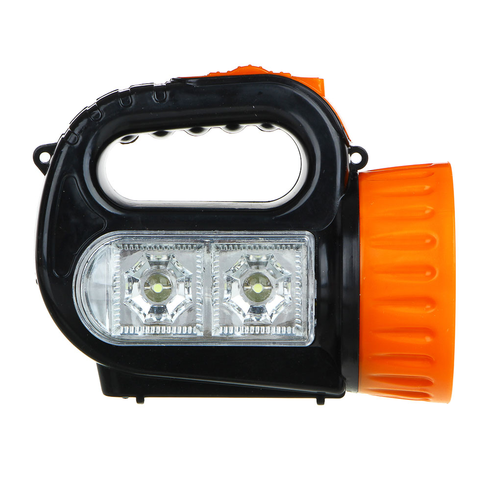 ЕРМАК Фонарь прожектор, 1 LED + 2 LED, 1+2 Вт, 3xАА, 12х10х5см, пластик, арт.№ 223-001