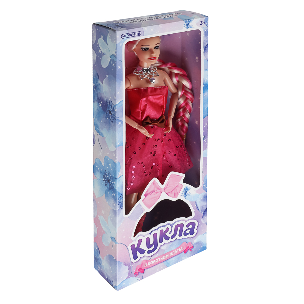 Кукла в коротком платье шарнирная, 29 см, PP, PVC, полиэстер, тм ИГРОЛЕНД, арт.№ 267-921
