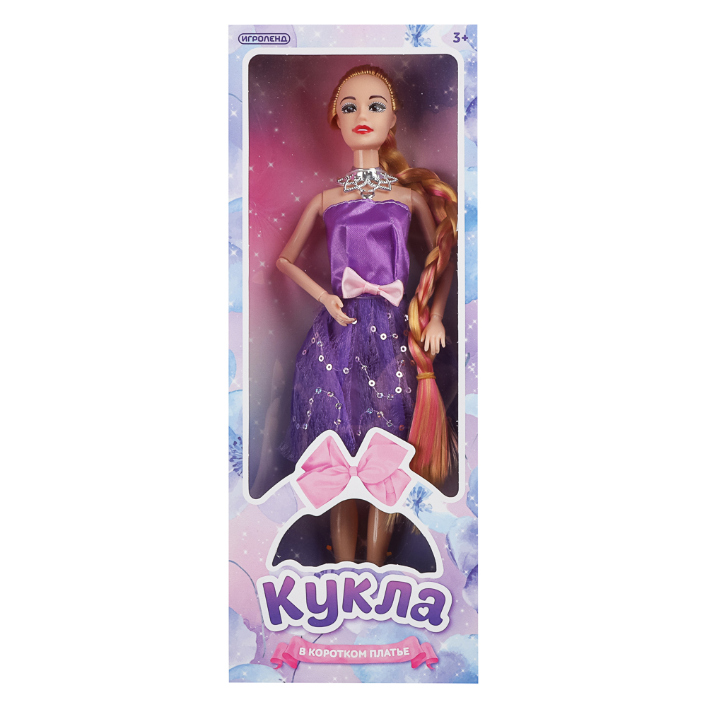 Кукла в коротком платье шарнирная, 29 см, PP, PVC, полиэстер, тм ИГРОЛЕНД, арт.№ 267-921