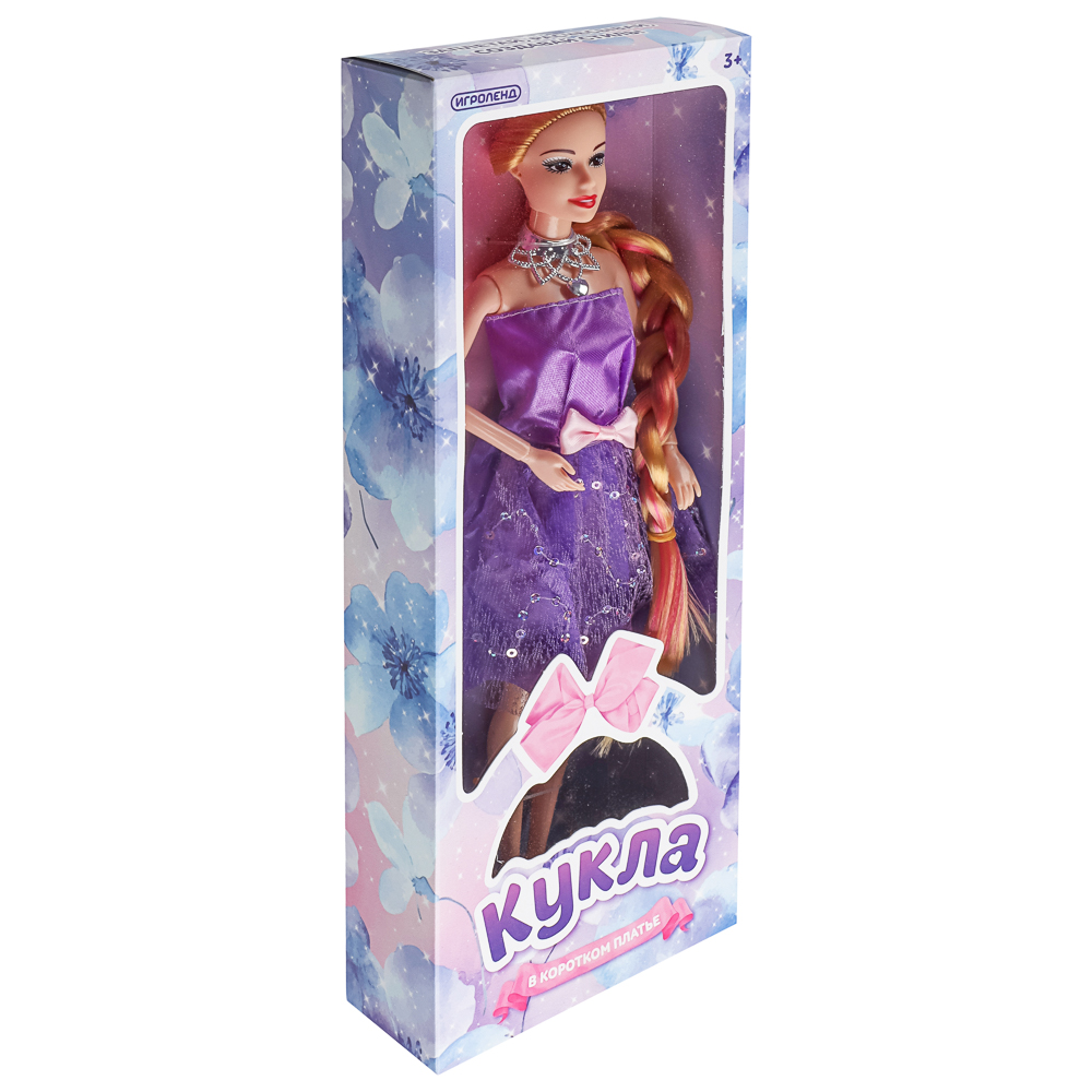 Кукла в коротком платье шарнирная, 29 см, PP, PVC, полиэстер, тм ИГРОЛЕНД, арт.№ 267-921