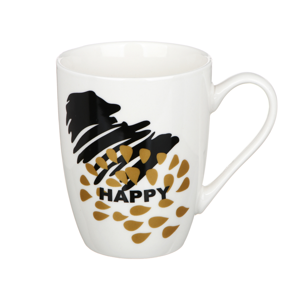 Кружка 350мл, фарфор, "Звезды", 4 дизайна, арт.№ 806-011