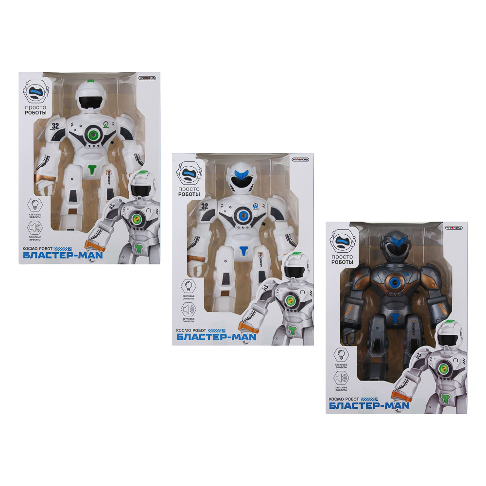 ИГРОЛЕНД Робот, свет, звук, пластик, 3хАG13, 15,5х6х20,8 см, арт.№ 296-123