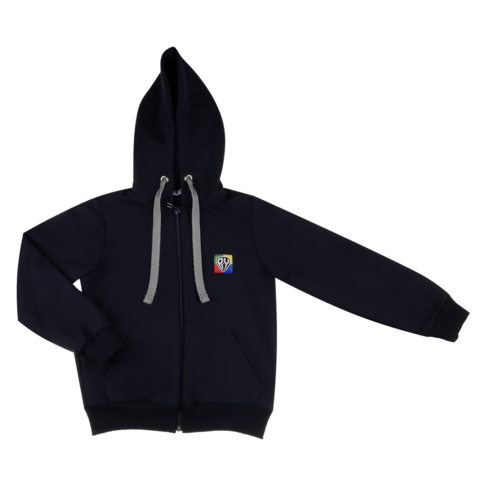 BY Basic Толстовка на молнии детская, хлопок, цвет темно-синий, размер 110, арт.№ 833-023