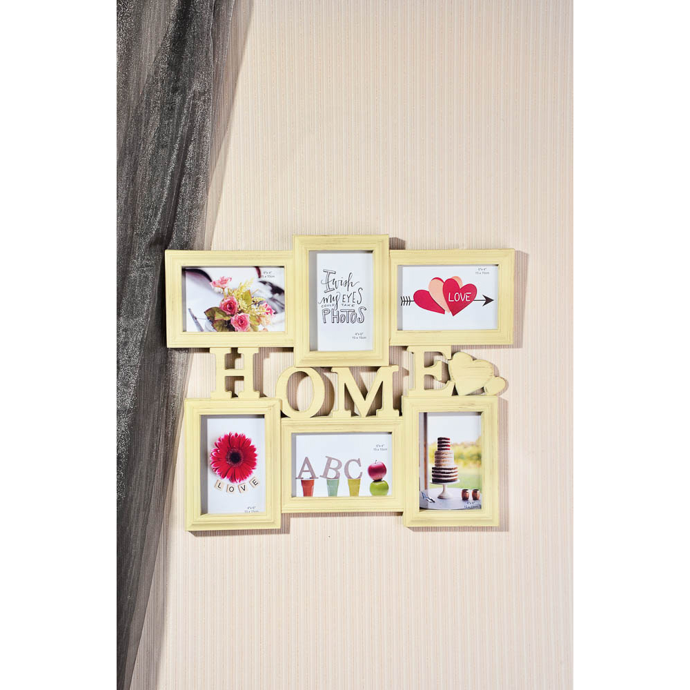 Фоторамка на 6 фотографий, 48,5х42 см, пластик, 2 цвета, арт. А8, арт.№ 424-020