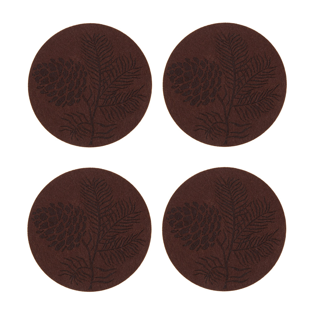 PROVANCE Фелиз Подставка фетровая 4шт, 10см, 100% полиэстер, натуральный, арт.№ 492-214