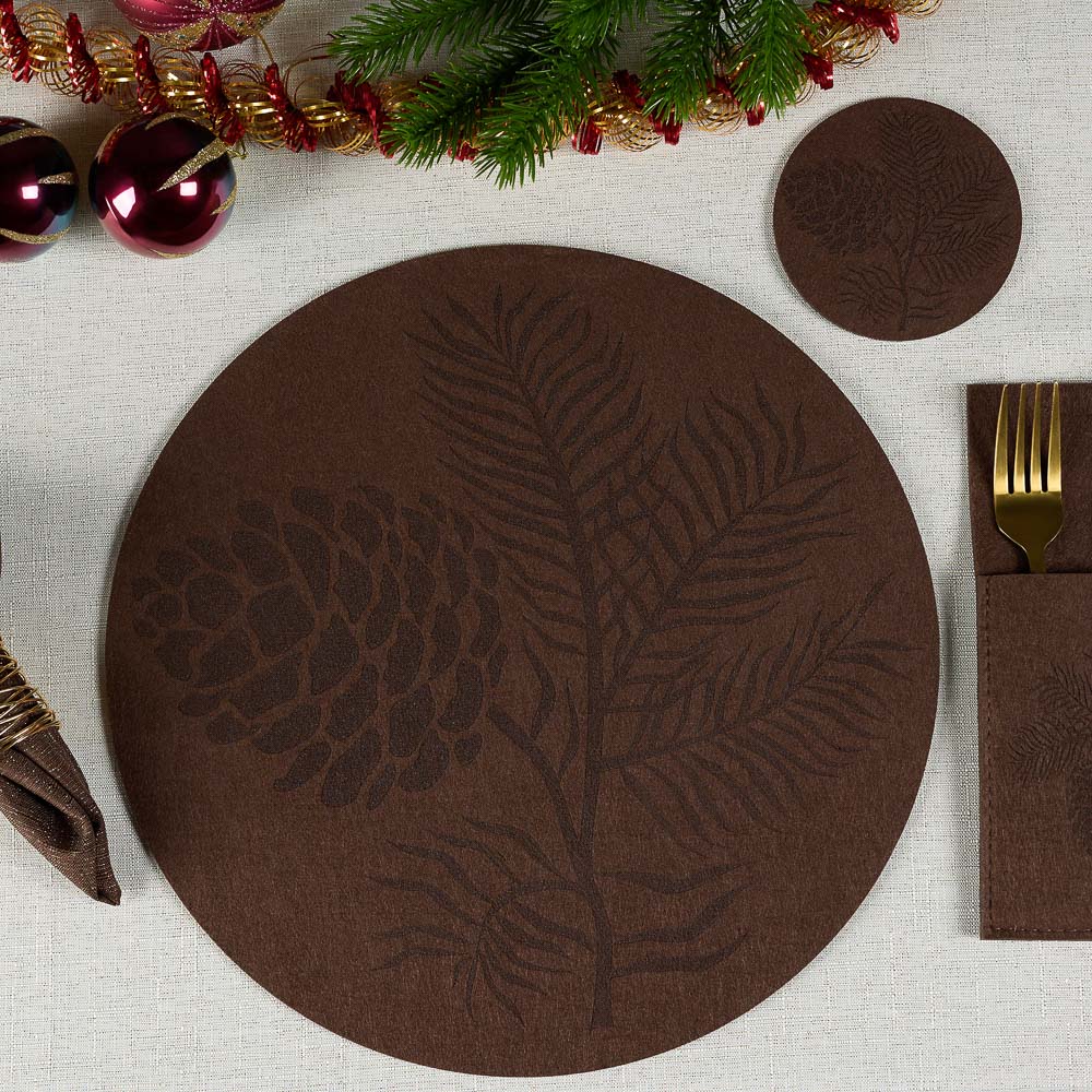 PROVANCE Фелиз Подставка фетровая 4шт, 10см, 100% полиэстер, натуральный, арт.№ 492-214