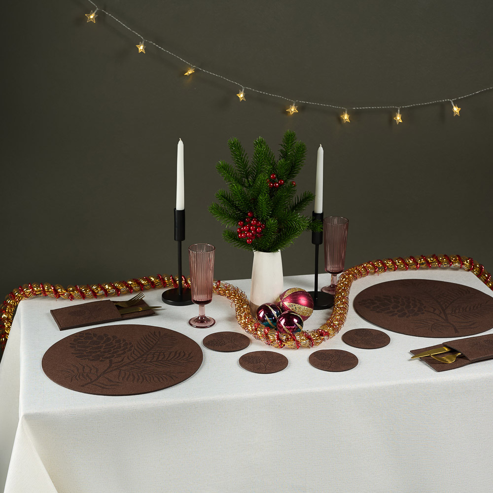 PROVANCE Фелиз Подставка фетровая 4шт, 10см, 100% полиэстер, натуральный, арт.№ 492-214