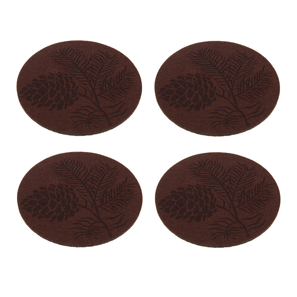 PROVANCE Фелиз Подставка фетровая 4шт, 10см, 100% полиэстер, натуральный, арт.№ 492-214