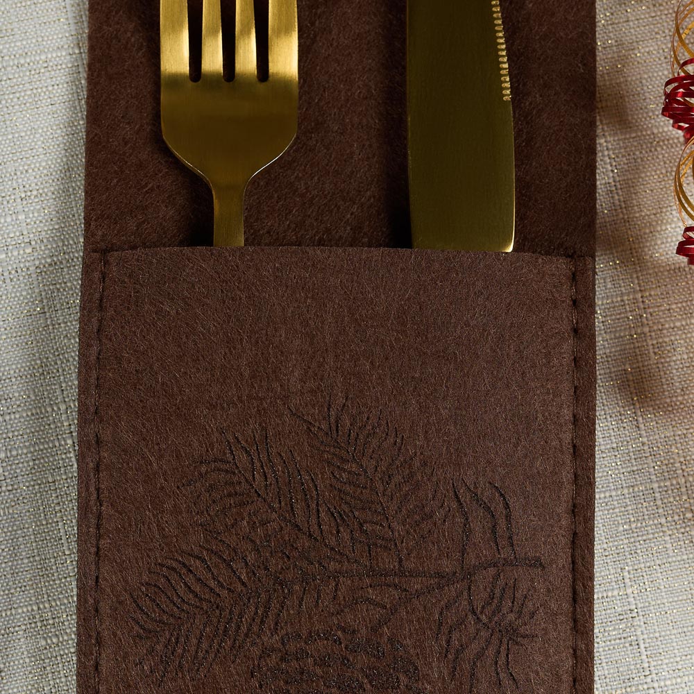 PROVANCE Фелиз Подставка фетровая под столовые приборы, 2шт в комплекте, 100% полиэстер, натуральный, арт.№ 492-215