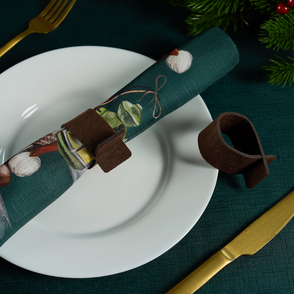 PROVANCE Фелиз Кольца для салфеток фетровые, 2шт в комплекте, 100% полиэстер, натуральный, арт.№ 492-217