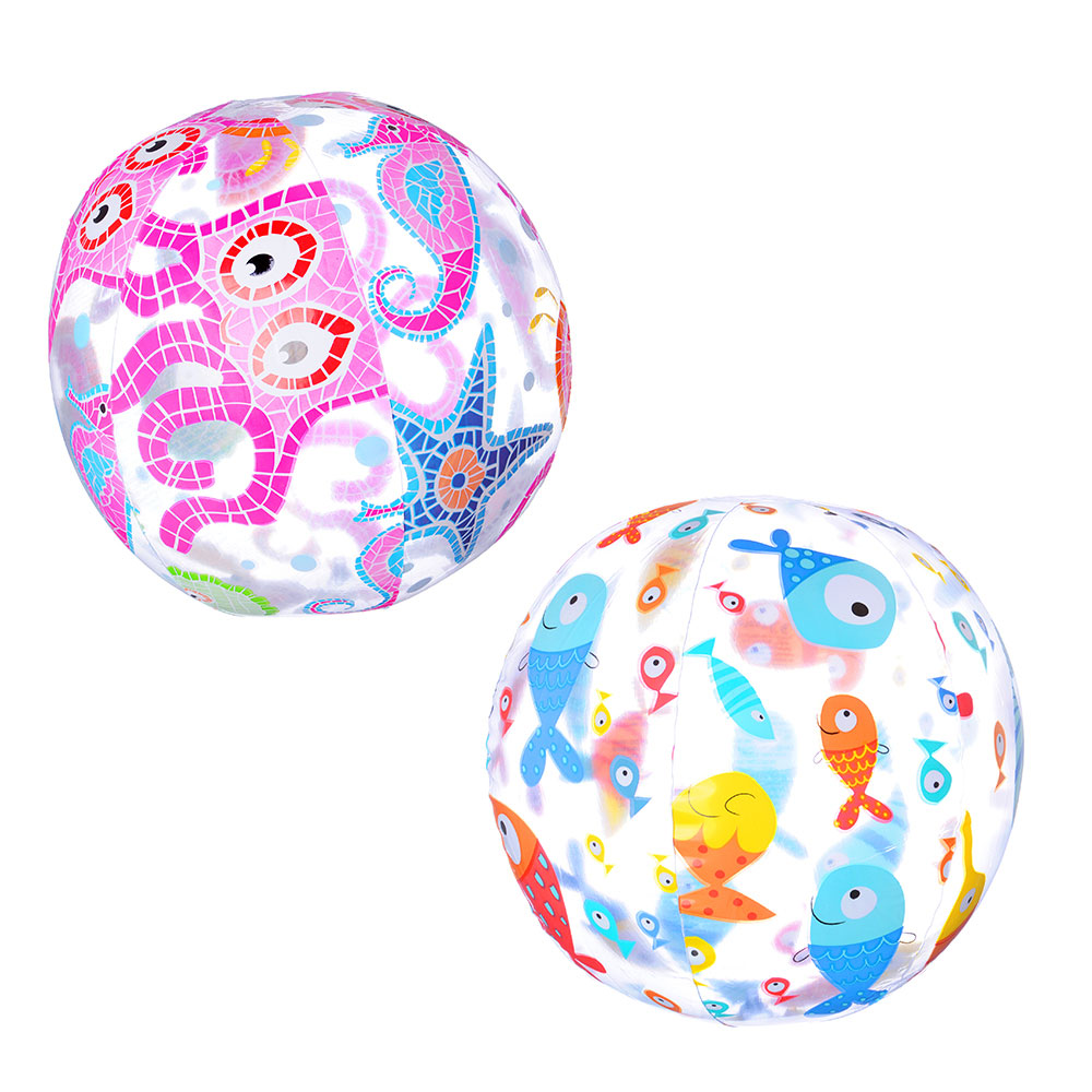 INTEX Мяч пляжный надувной 51см, Морские обитатели, 3 дизайна, 59040NP, арт.№ 359-197