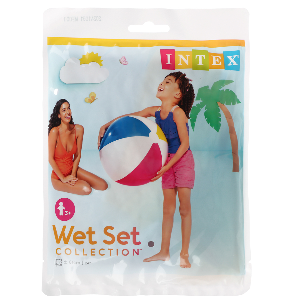INTEX Мяч пляжный надувной 61см, Дольки, 59030NP, арт.№ 359-196