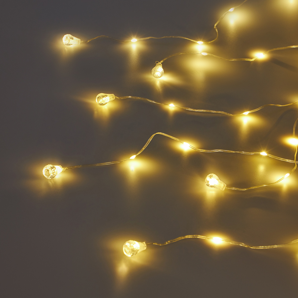 Гирлянда бахрома с каплями 2,5x0,3х0,5x0,7 м СНОУ БУМ, 80 LED ламп, постоянное свечение шампань, ПВХ прозрачный, 220В, арт.№ 382-094