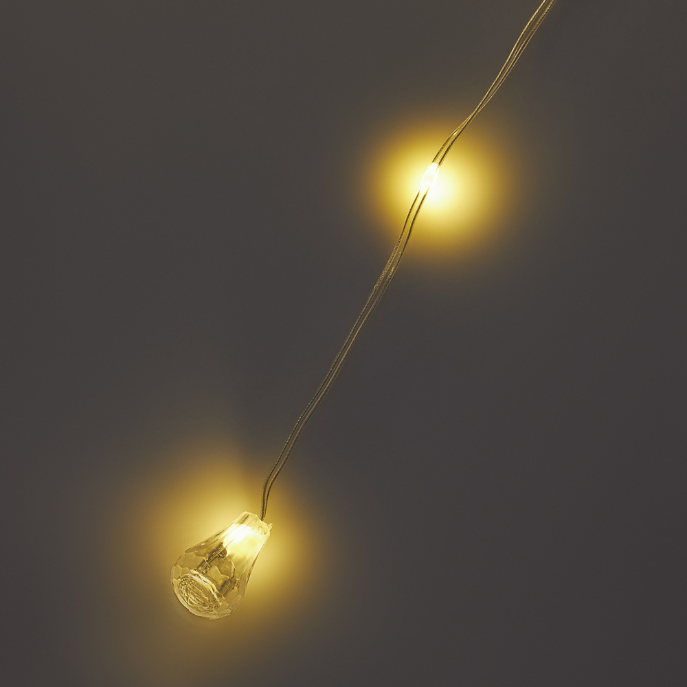Гирлянда бахрома с каплями 2,5x0,3х0,5x0,7 м СНОУ БУМ, 80 LED ламп, постоянное свечение шампань, ПВХ прозрачный, 220В, арт.№ 382-094