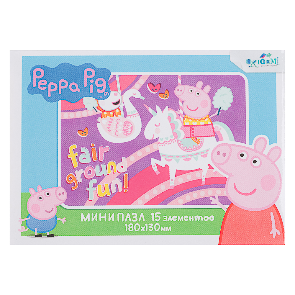 Свинка Пеппа Пазл Мини 15 элементов, 9x2,5x6,5 см, арт.№ 285-258