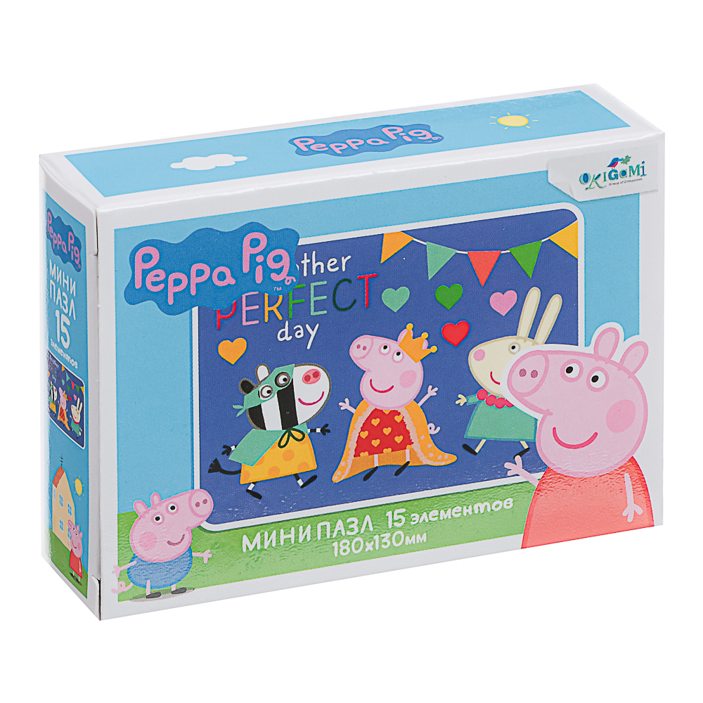 Свинка Пеппа Пазл Мини 15 элементов, 9x2,5x6,5 см, арт.№ 285-258