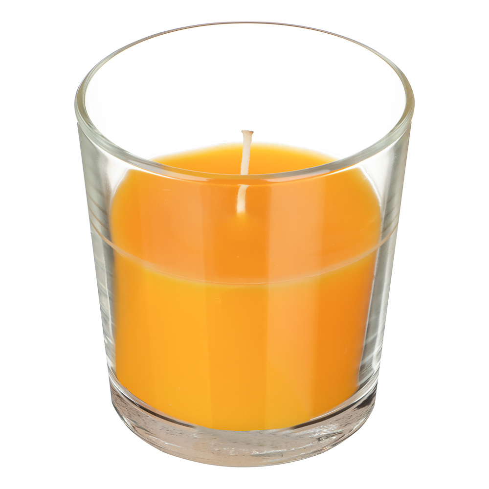 Свеча ароматическая в стеклянном стакане, 8х7,5см, аромат персик, арт.№ 562-049
