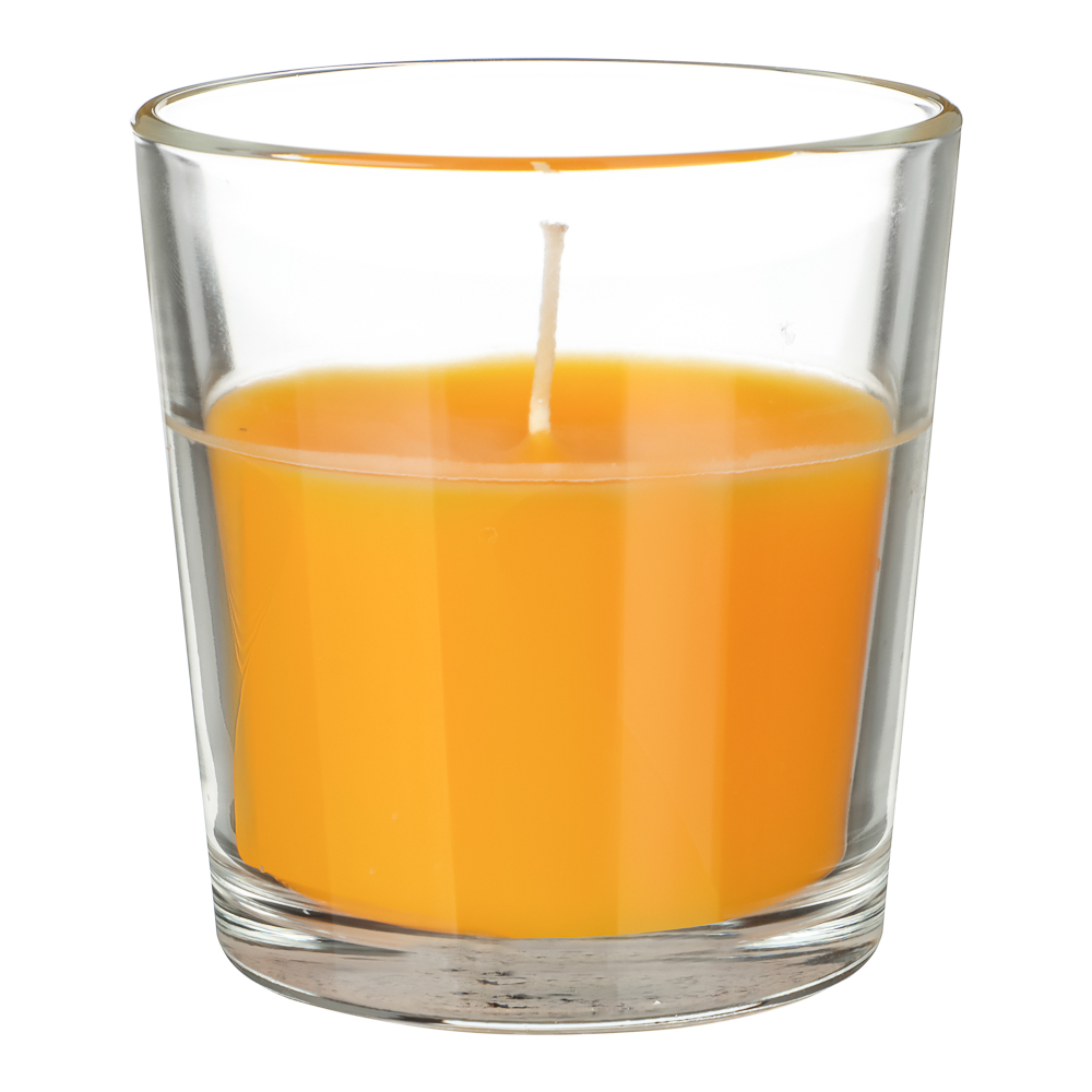 Свеча ароматическая в стеклянном стакане, 8х7,5см, аромат персик, арт.№ 562-049
