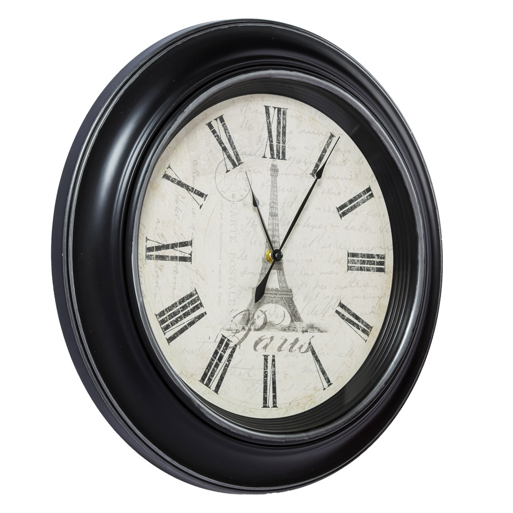 LADECOR CHRONO Часы настенные, 45,7x45,7x5 см, 1xAA, цвет чёрный, арт.1, арт.№ 581-966