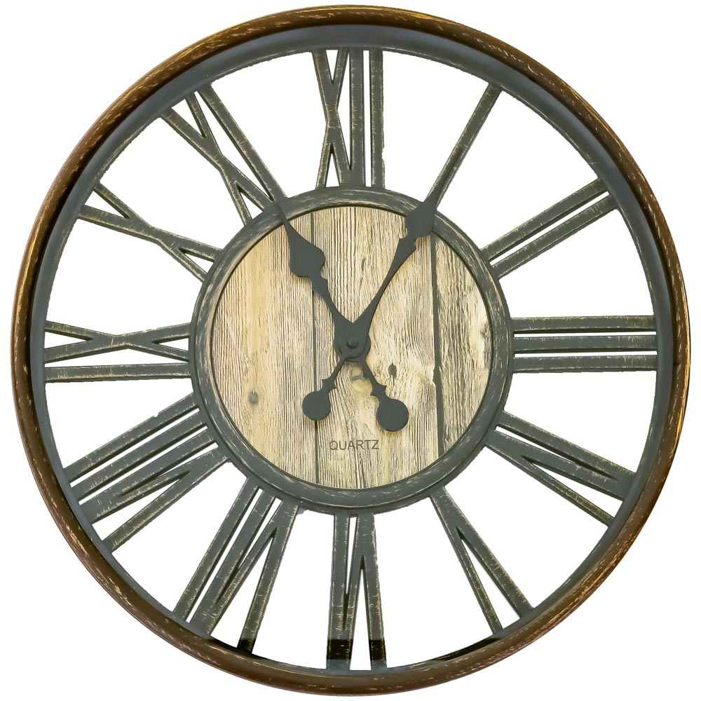LADECOR CHRONO Часы настенные, 45,7x45,7x5 см, 1xAA, цвет коричневый, арт.№ 581-967