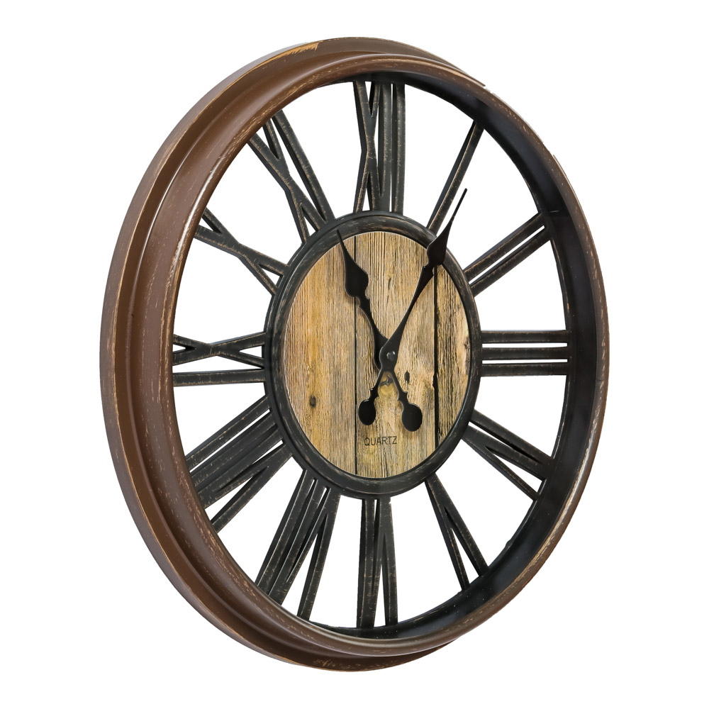 LADECOR CHRONO Часы настенные, 45,7x45,7x5 см, 1xAA, цвет коричневый, арт.№ 581-967