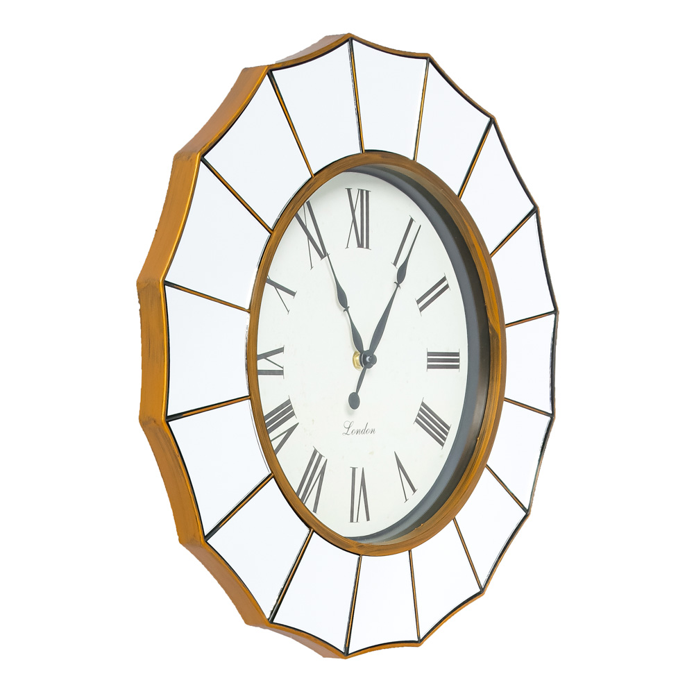 LADECOR CHRONO Часы настенные зеркальные, 40x40x4,5 см, 1xAA, цвет чёрный, арт.№ 581-969