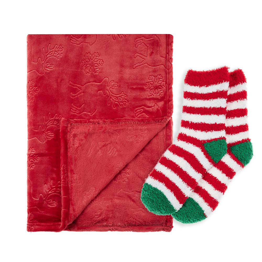 PROVANCE Винтер Плед с сувениром, 130х170см, 100% полиэстер, красный, арт.№ 492-164