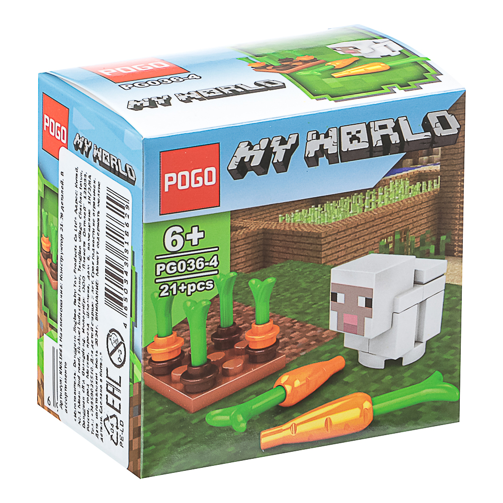 Конструктор "Игровой мир" 21-28 дет., ABS, 7х4,5х7 см, 6 видов, арт.№ 265-664