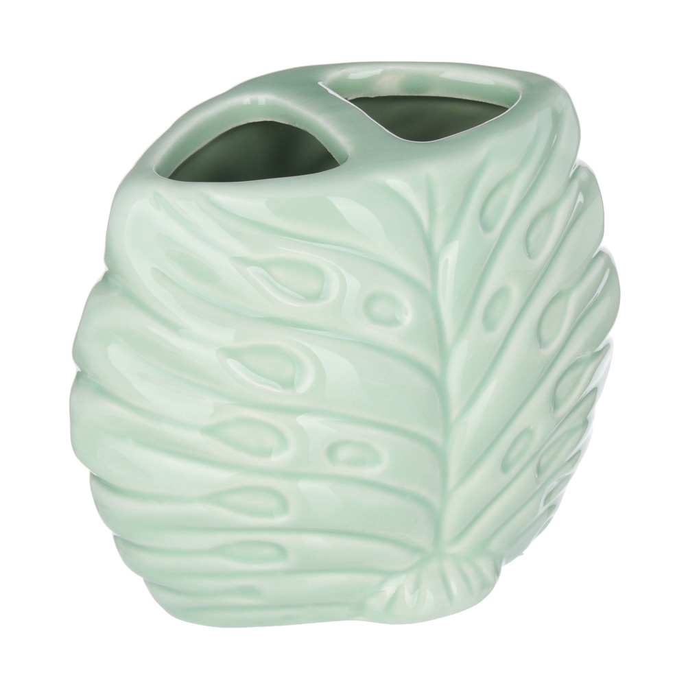 VETTA Стакан с разделителем для зубных щеток и пасты, "Перо павлина", керамика, 2 цвета, арт.№ 463-008