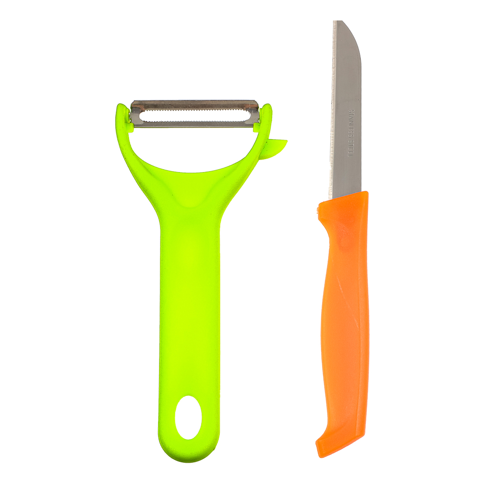 Набор 2 пр. (овощечистка 13,5см, нож 15,5см), нерж.сталь, полипропилен, арт.№ 884-322