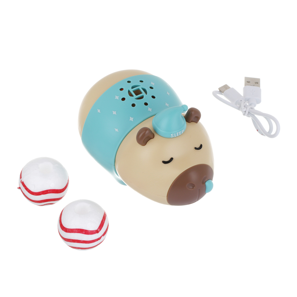 Питомец на колесиках, дует воздухом, 2 шарика, USB, ABS, Н44, тм ИГРОЛЕНД, 3+, арт.№ 272-922