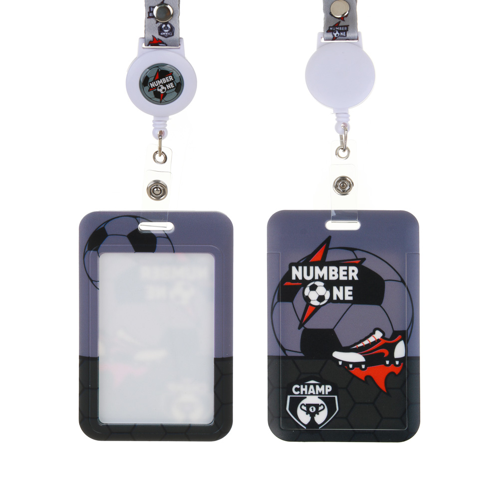 Намбер Ван Чехол для карты, бейджа, пропуска, 11x7см, жесткий ПВХ, на шнурке, арт.№ 253-001