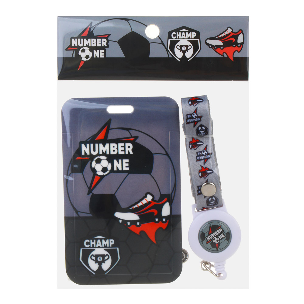 Намбер Ван Чехол для карты, бейджа, пропуска, 11x7см, жесткий ПВХ, на шнурке, арт.№ 253-001