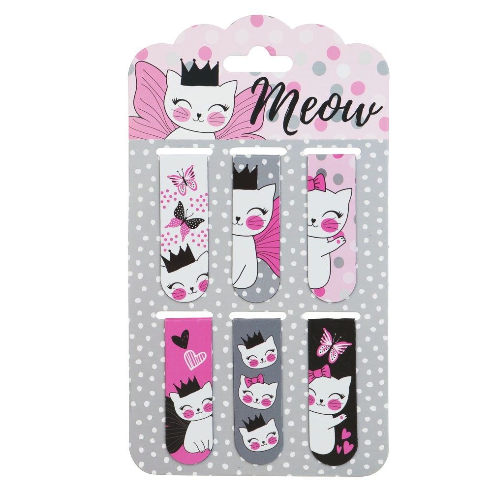 Котик с Крыльями Набор закладок магнитных, 6 штук, размер закладки 12х1,9 см, упаковка 18,3х10,3 см, арт.№ 235-013