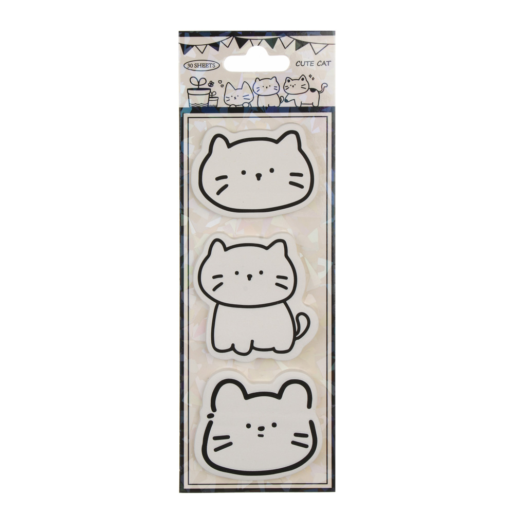 Набор клейкой бумаги для заметок, 3 блока по 30л, 80г, фигур. листы "Друзья Товарищи", уп. 6х18см, арт.№ 557-117