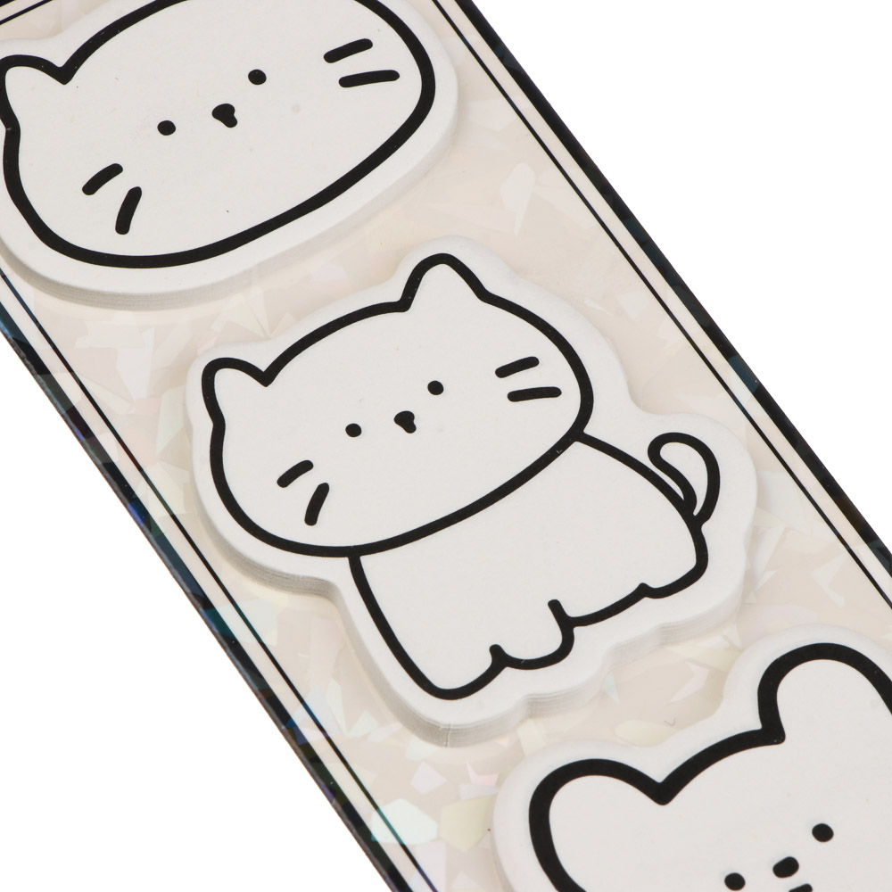 Набор клейкой бумаги для заметок, 3 блока по 30л, 80г, фигур. листы "Друзья Товарищи", уп. 6х18см, арт.№ 557-117