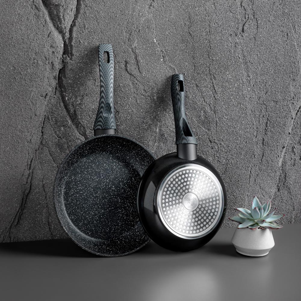 SATOSHI Карбон Сковорода литая d20см, антипригарное покрытие Мрамор, индукция, арт.№ 846-451