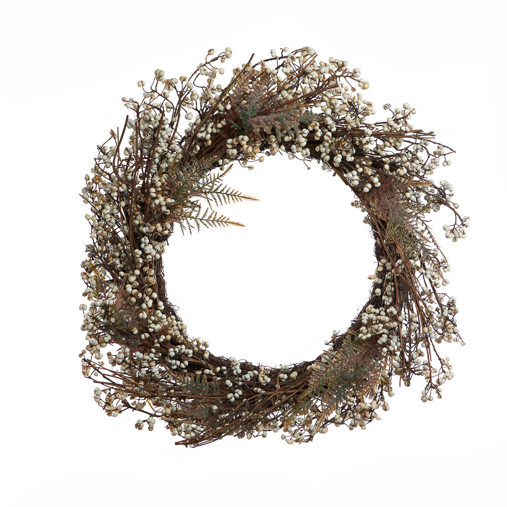 BY COLLECTION White Line Новогодний венок 65см, натуральный, арт.№ 488-115