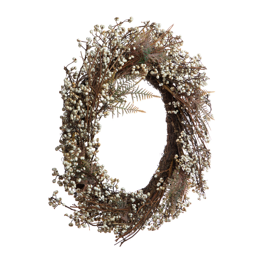 BY COLLECTION White Line Новогодний венок 65см, натуральный, арт.№ 488-115