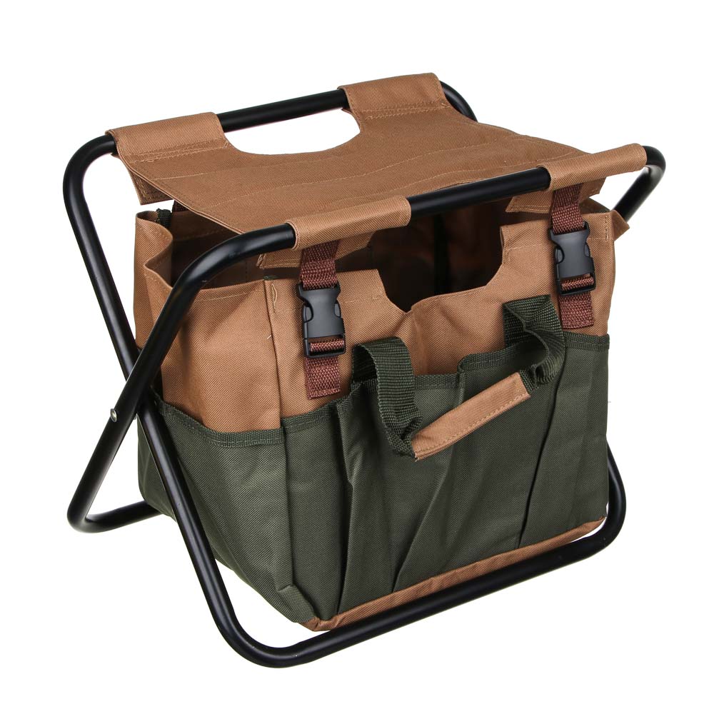 INBLOOM Табурет садовый, 41х33x27см, сумка под инструмент, металл, оксфорд 600D, арт.№ 187-016