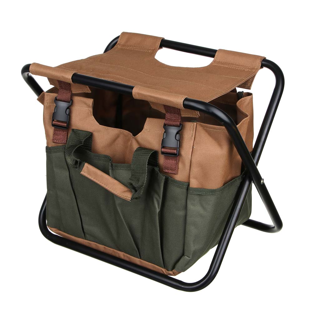 INBLOOM Табурет садовый, 41х33x27см, сумка под инструмент, металл, оксфорд 600D, арт.№ 187-016