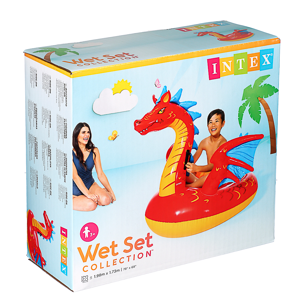 INTEX Игрушка надувная для плавания "Дракон", от 3 лет, 155x122x109 см, 57577, арт.№ 063-007